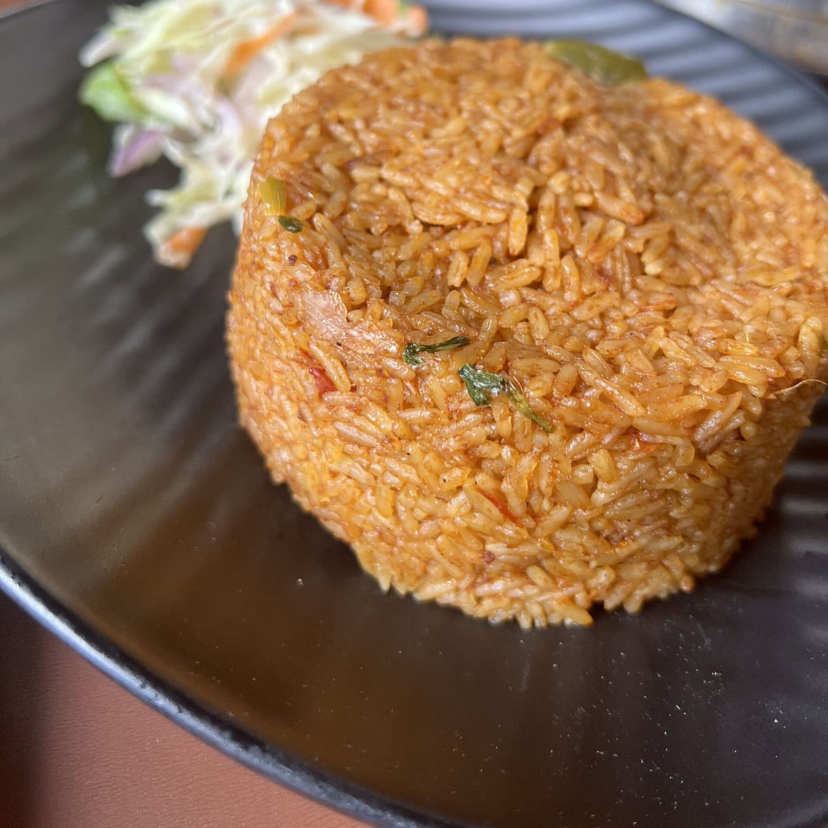 A plate of Ghanaian joloff rice