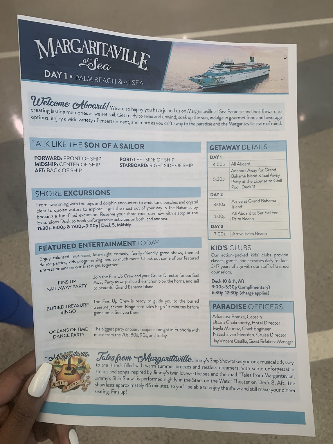 A Margaritaville at Sea cruise itinerary