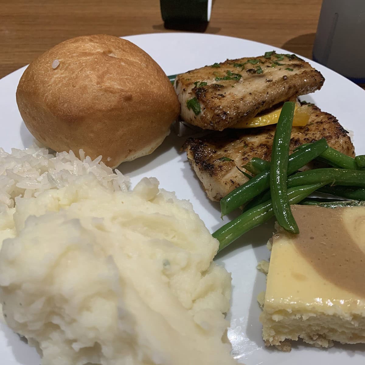 A plate of dinner on the Margaritaville Cruise.