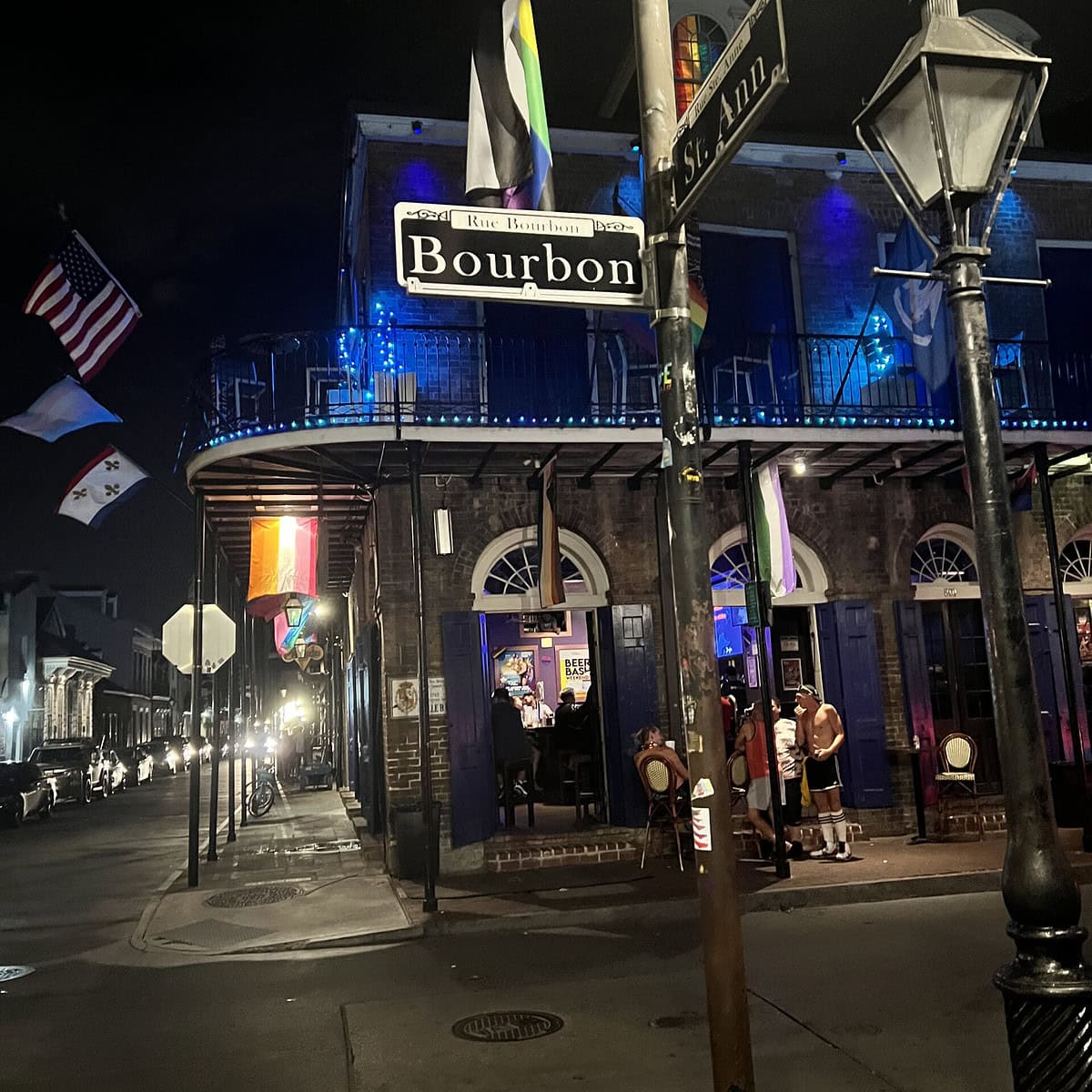 A sign of Bourbon Street in New Orleans, Louisiana 