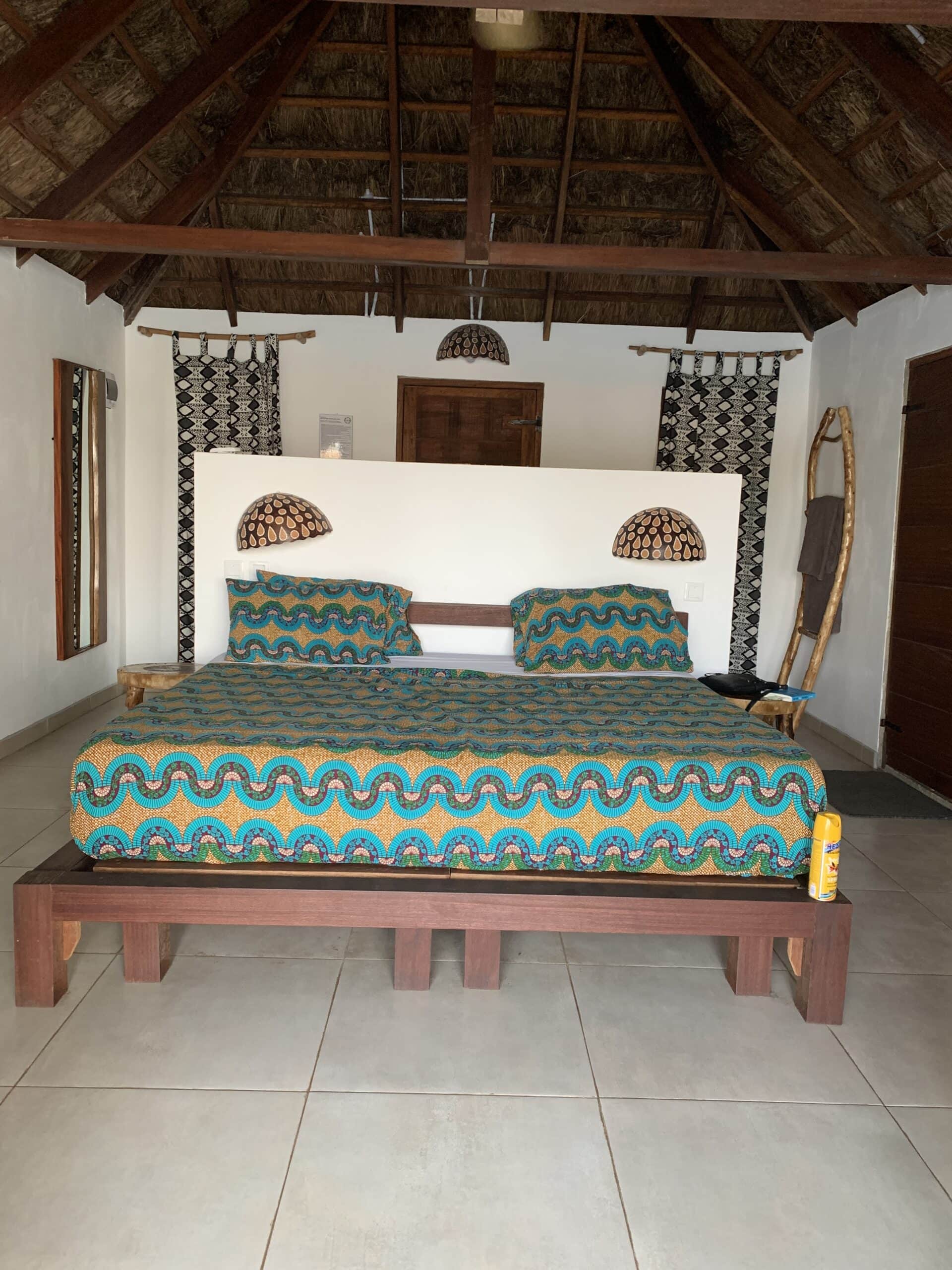 The bed in the Sunset Suite
