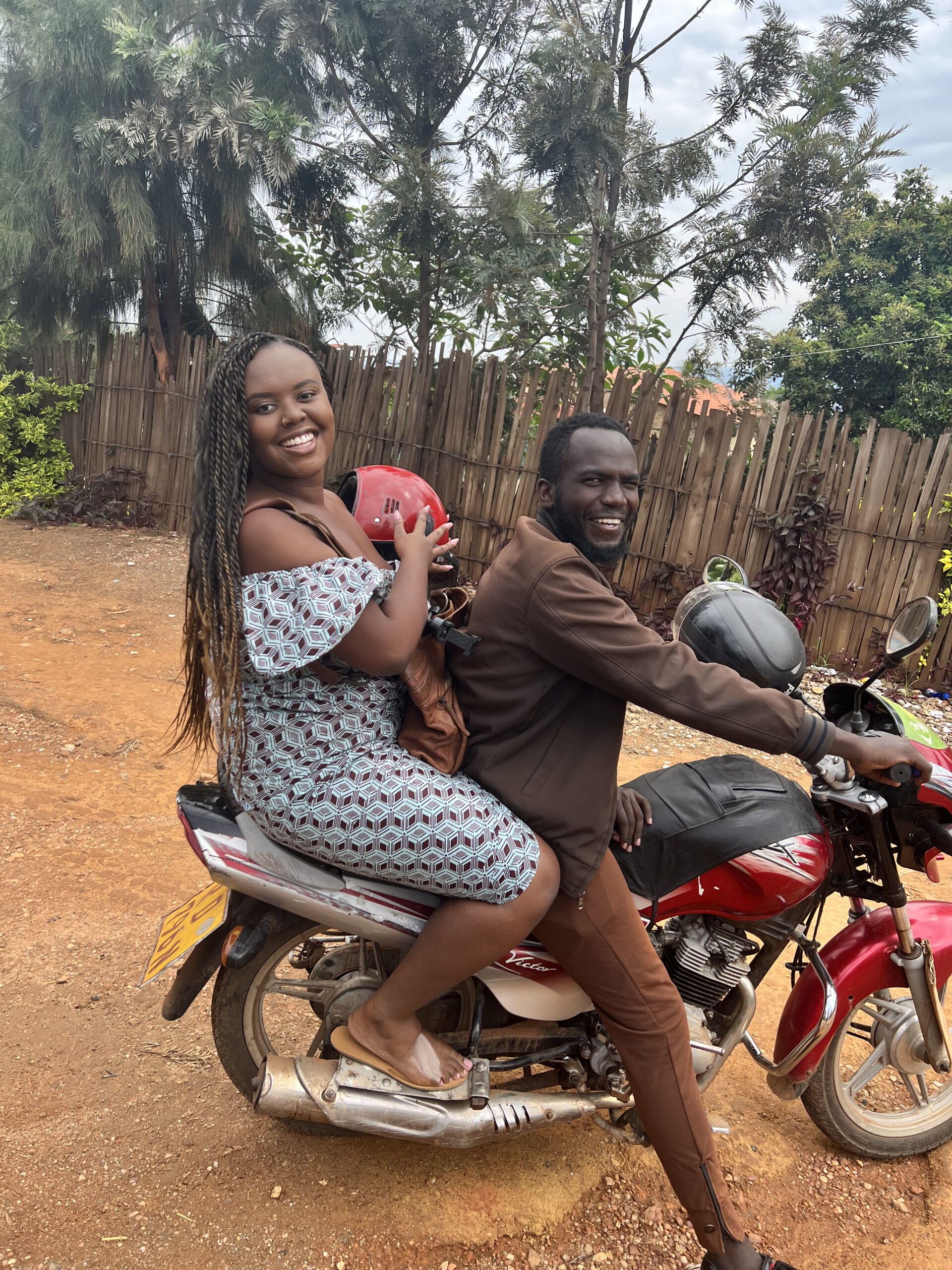 Riding a motorcyle in Rwanda 