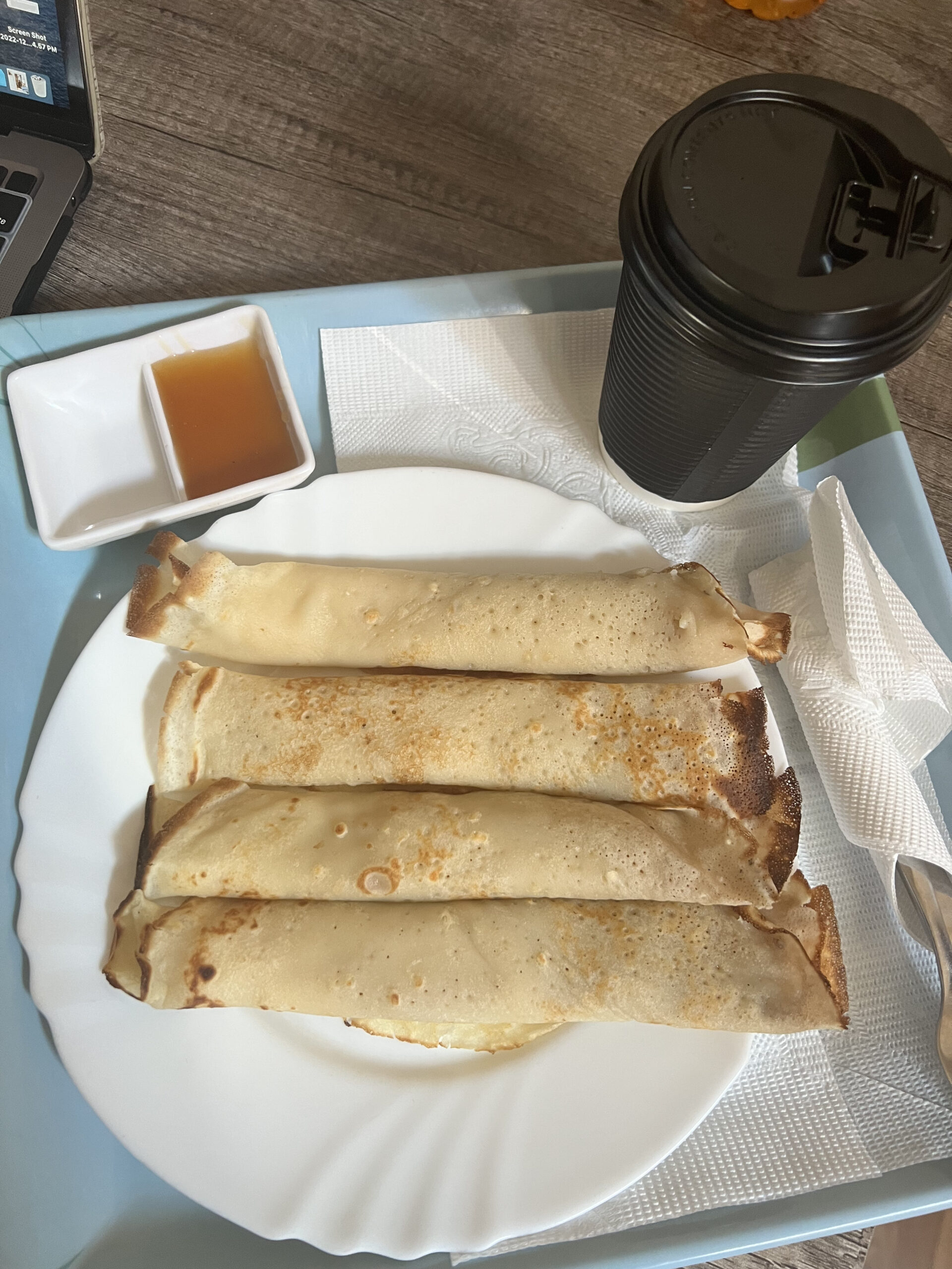 Pancakes and hot chocolate