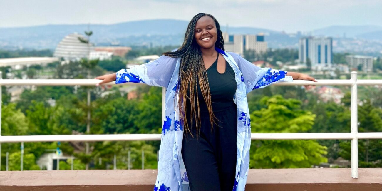 Christina Jane on a rooftop in Kigali