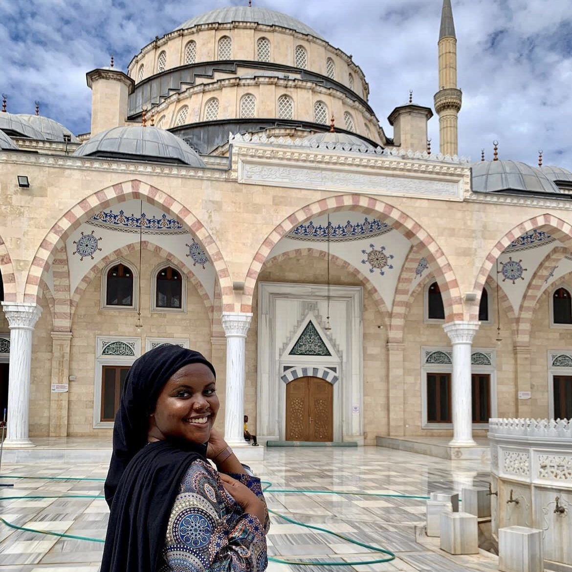 Christina Jane at the Ghana National Mosque 