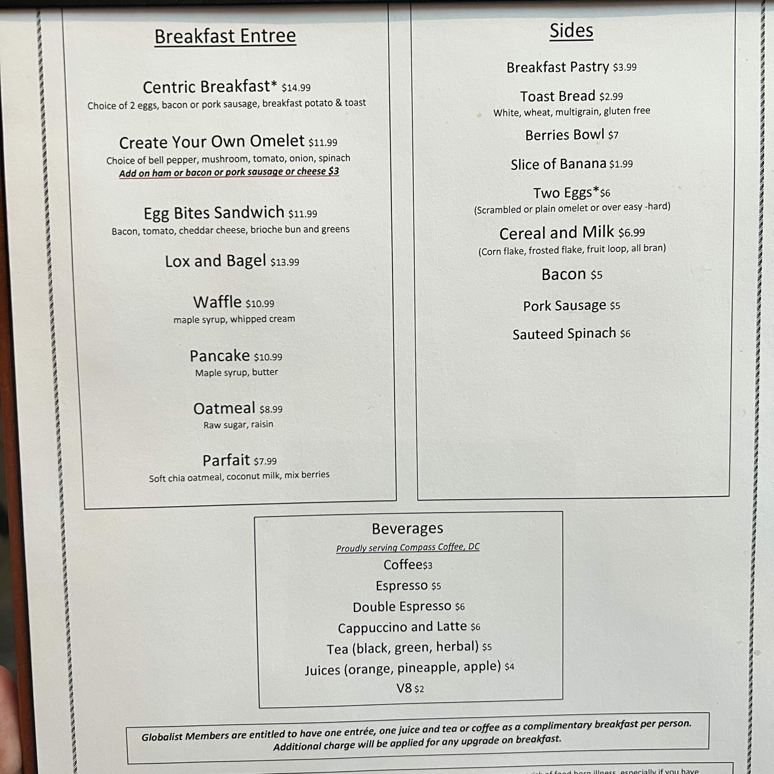 Breakfast Menu 