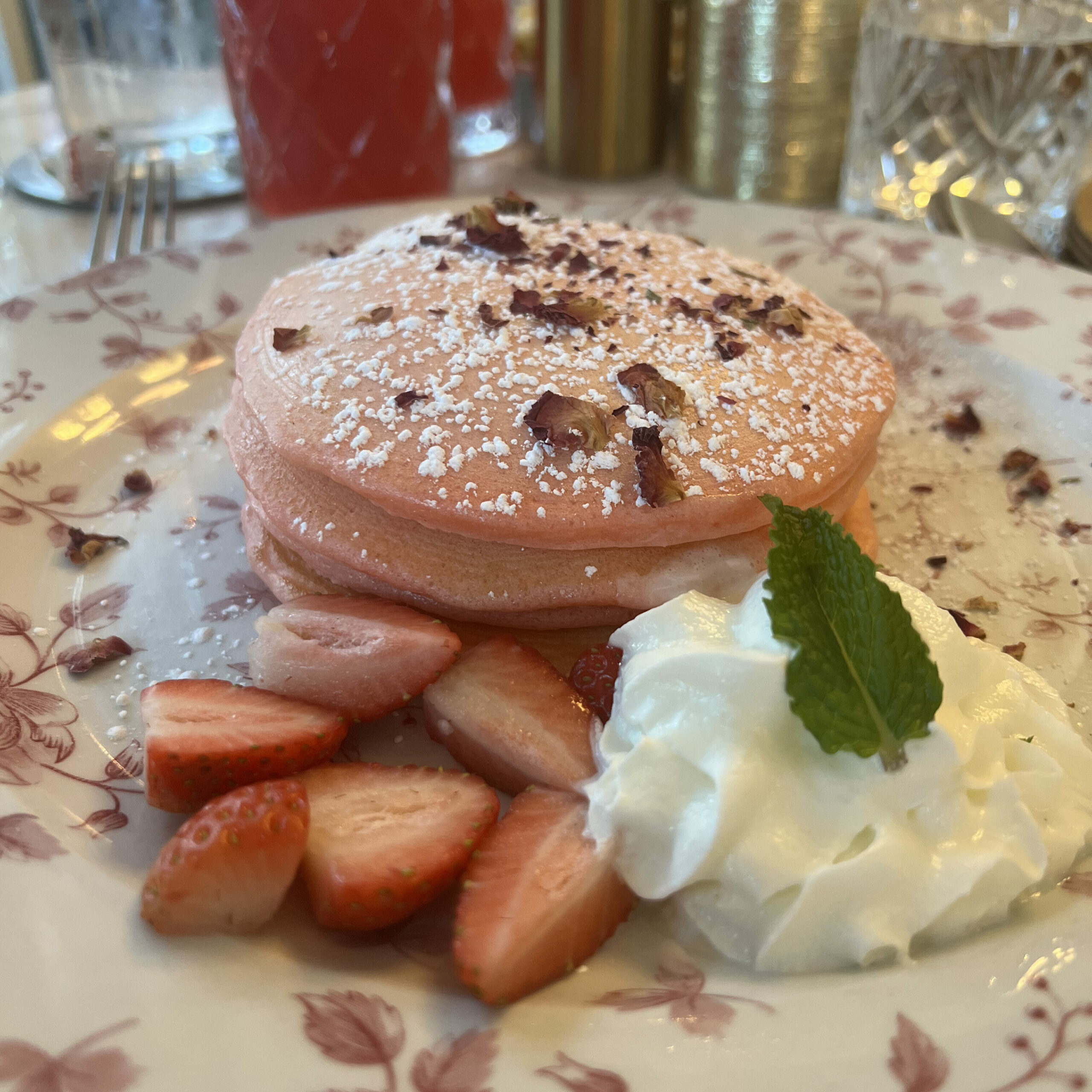 Rose-Infused Pink Pancakes 