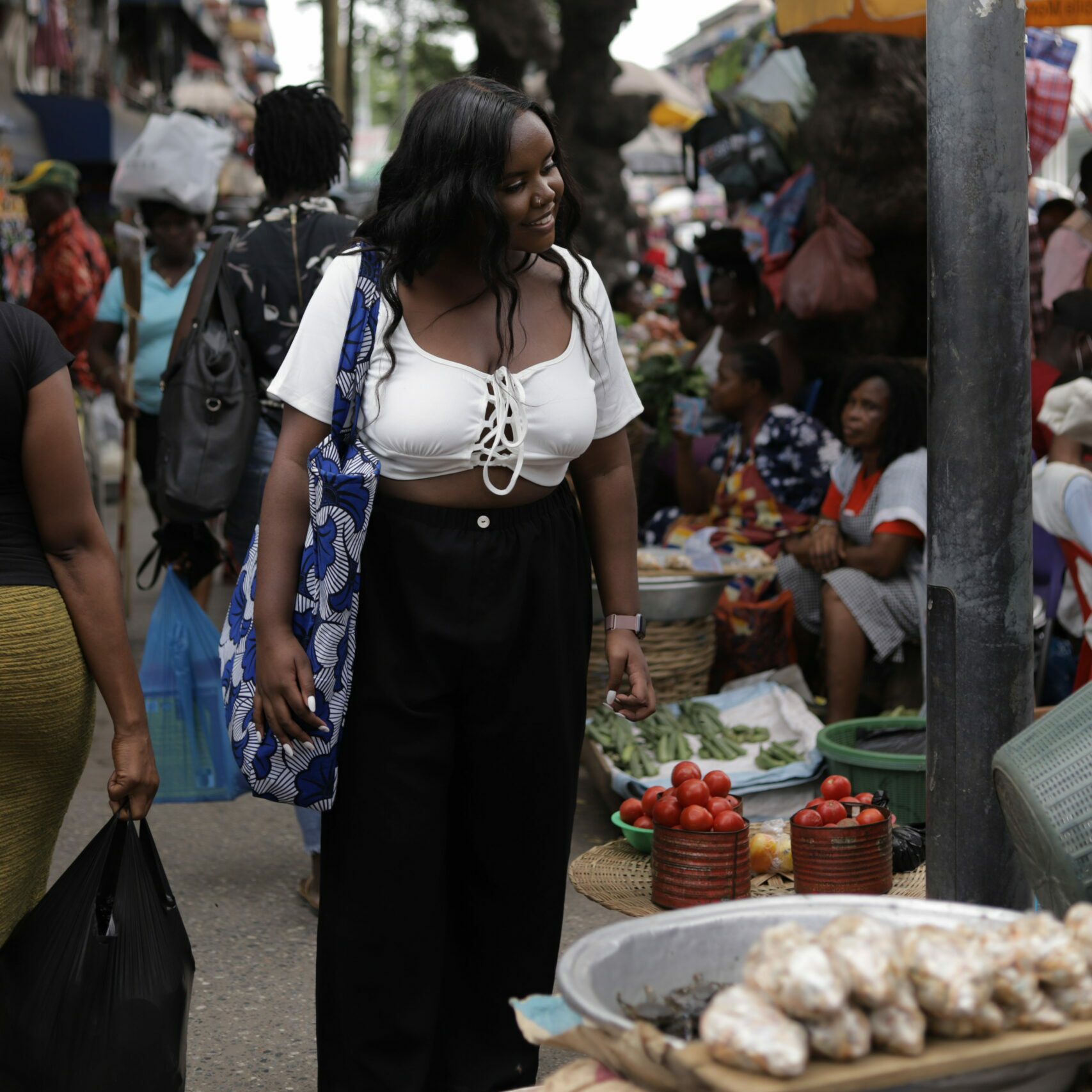 Christina Jane shopping at Makola Market 