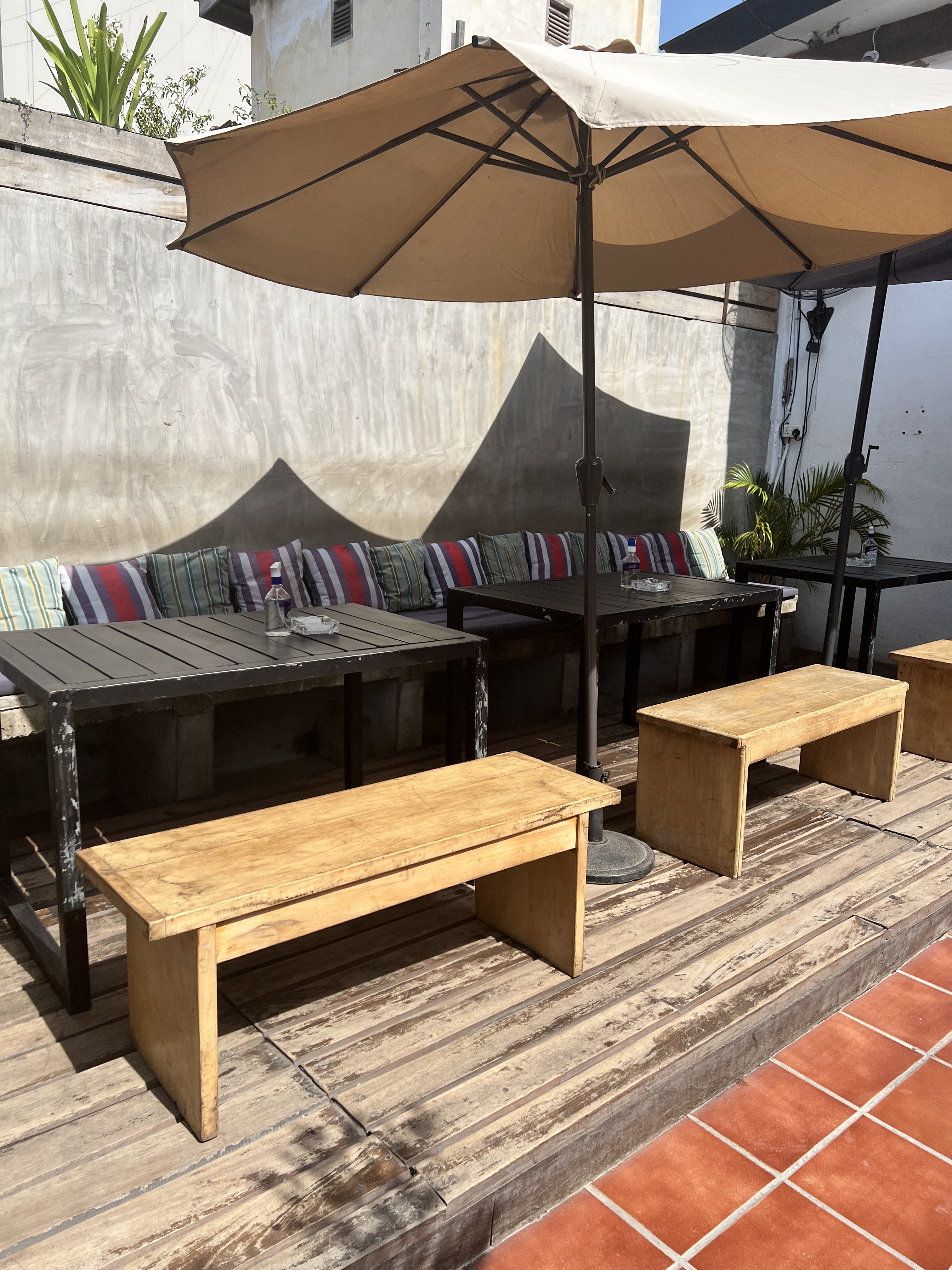 Seating area near the entrance of Jamestown Coffee Company 