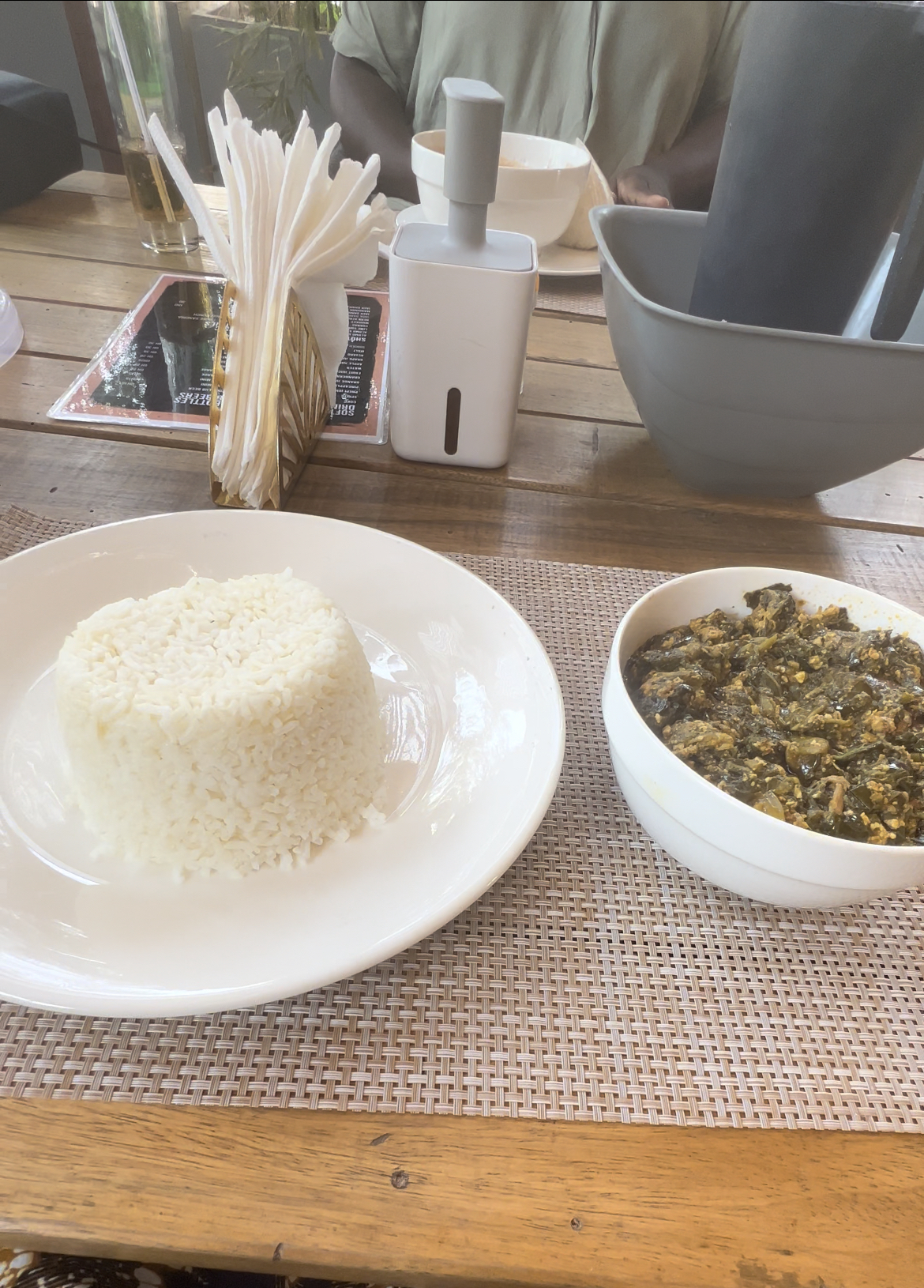 Plain Rice and Palava Sauce