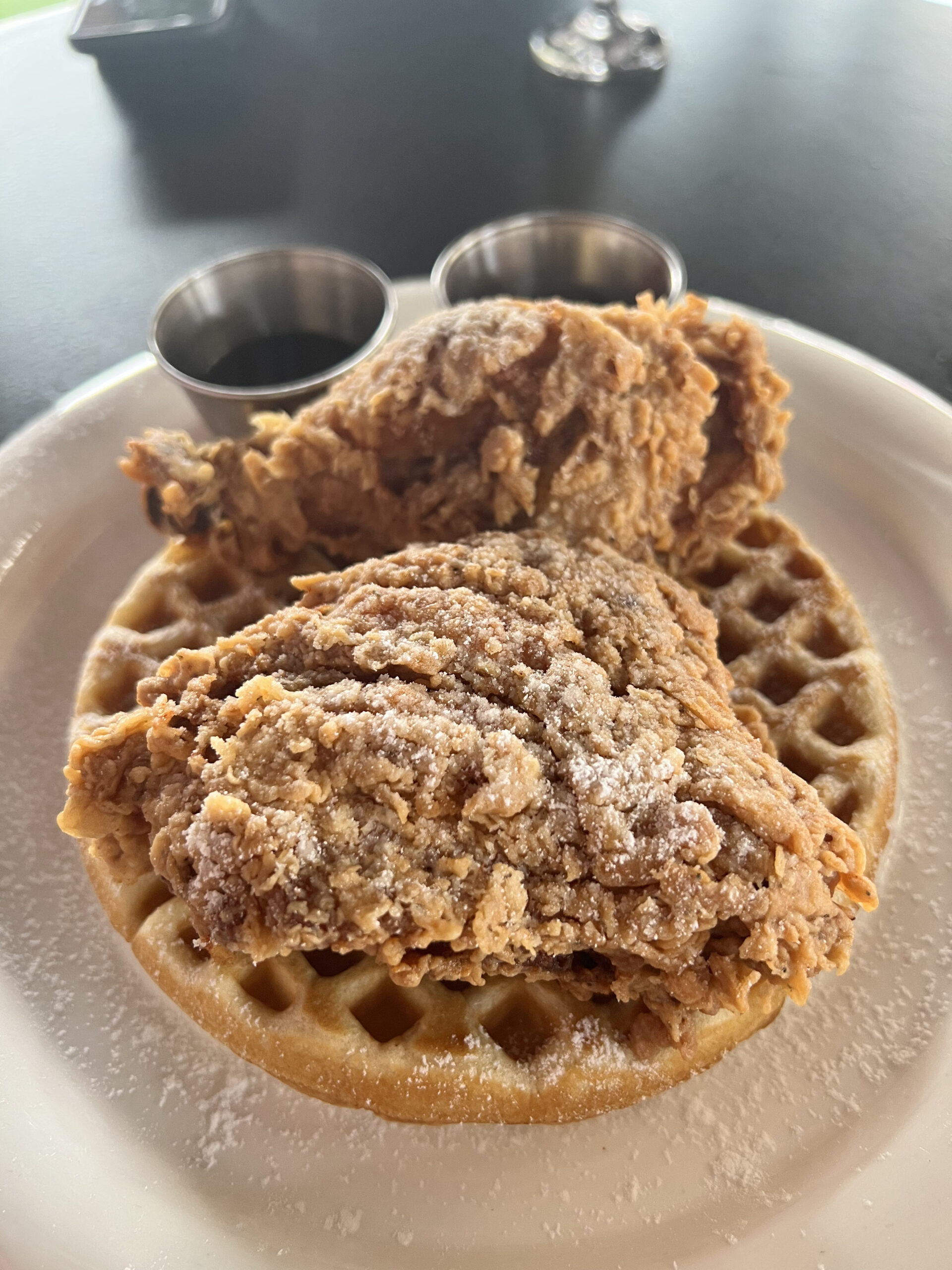 Chicken and Waffles with Syrup 