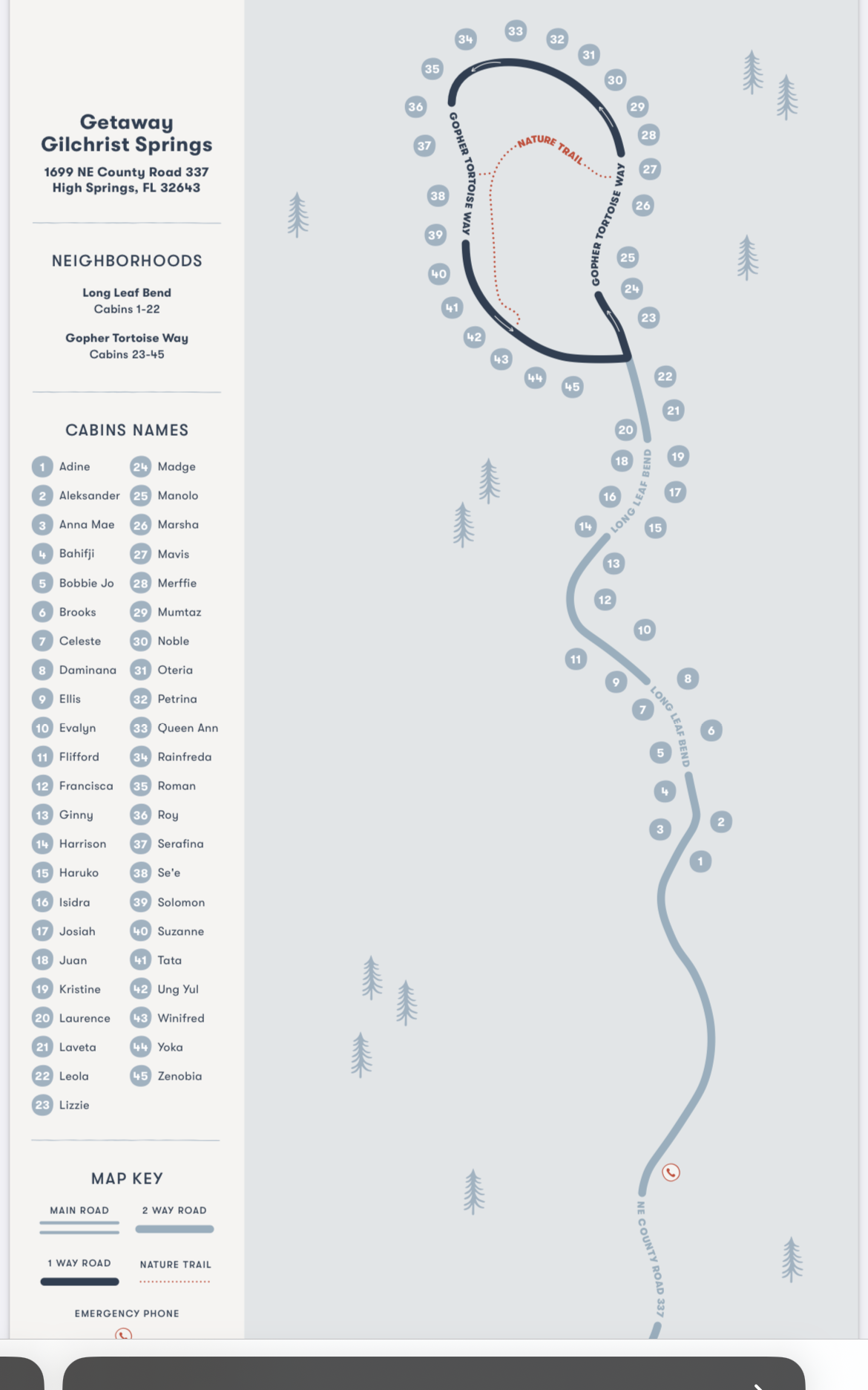 Offline Map for Gilchrist Springs Cabins 