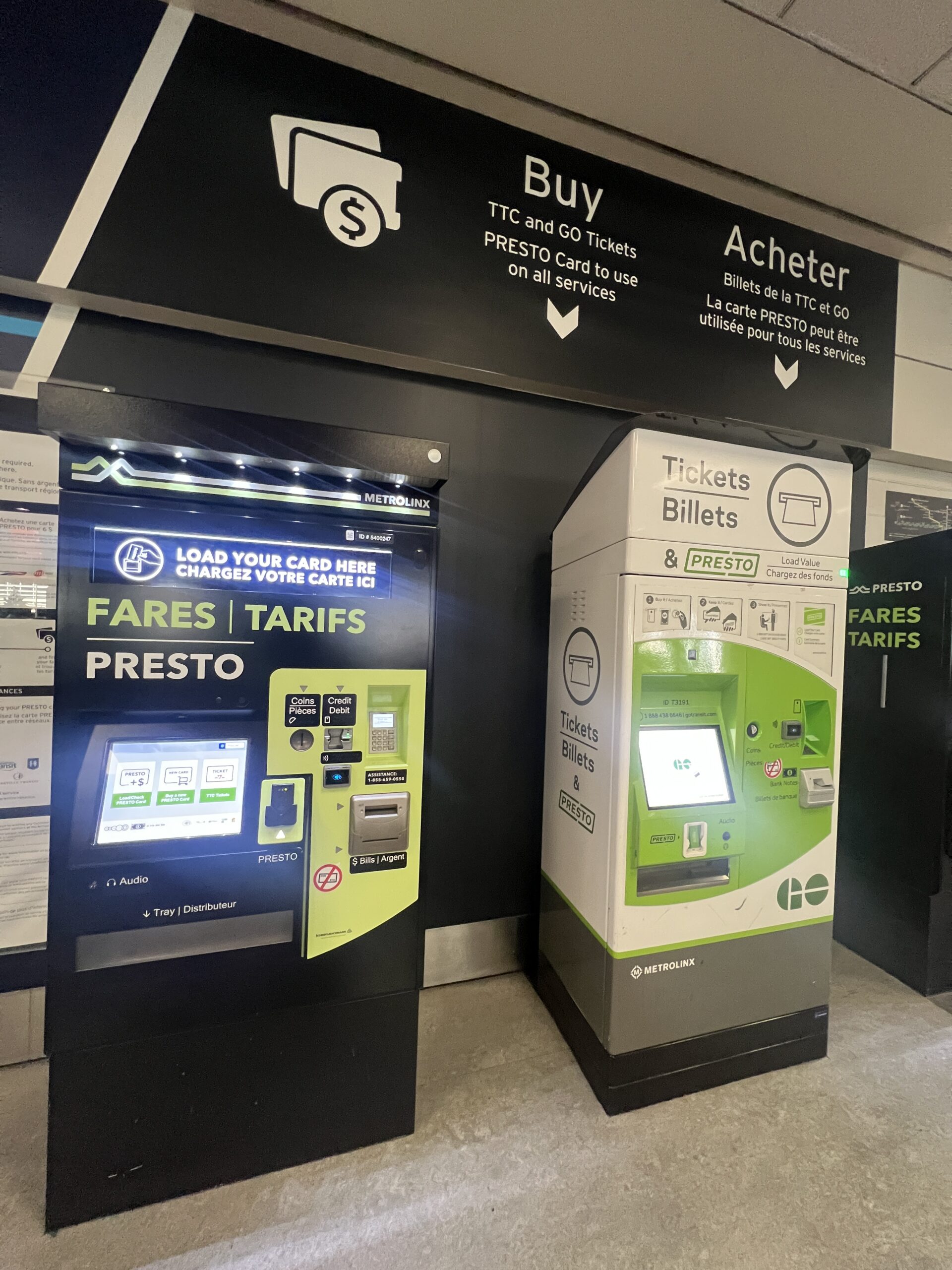 PRESTO Card machines 