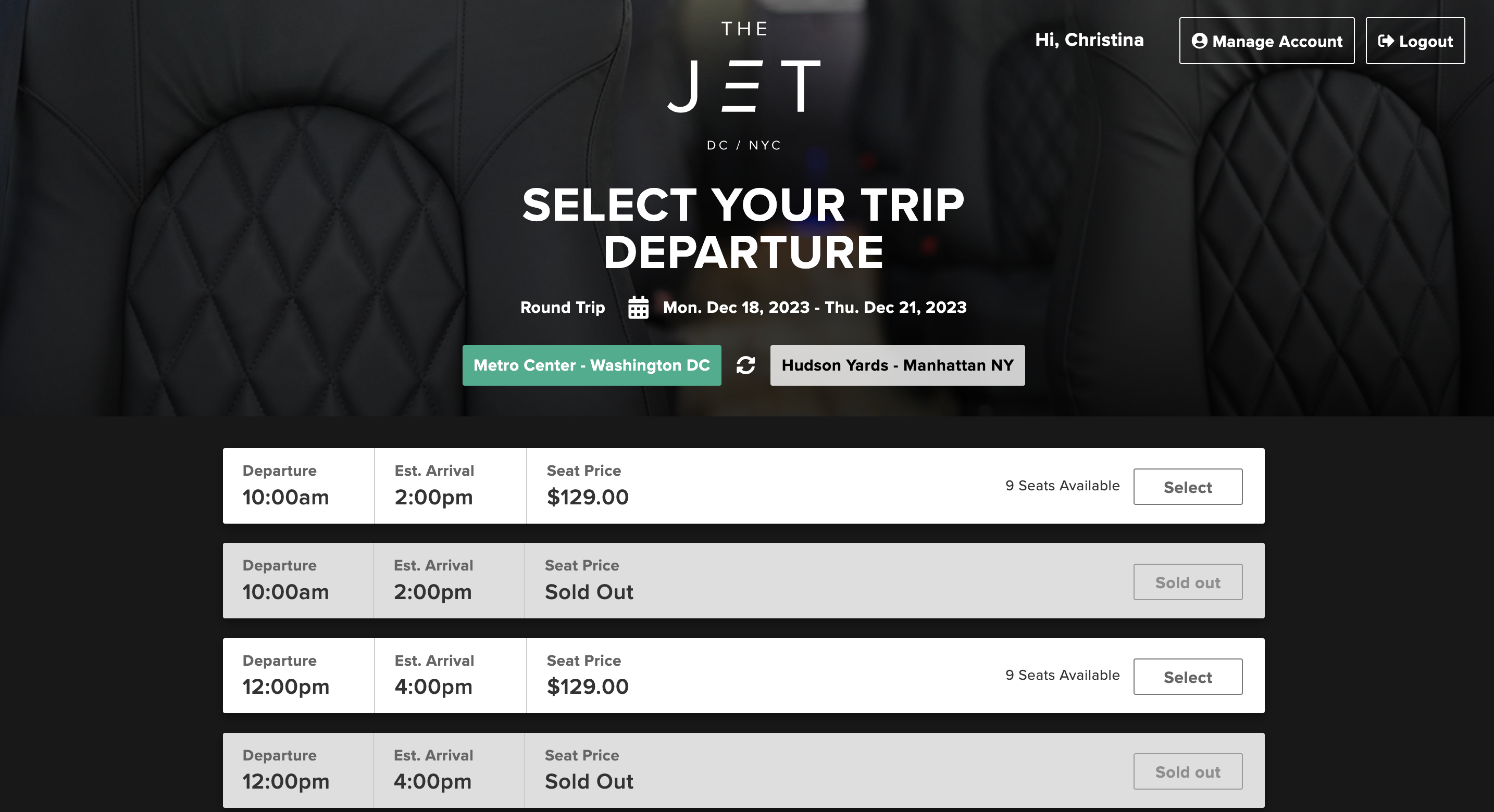 The Jet Booking Page 