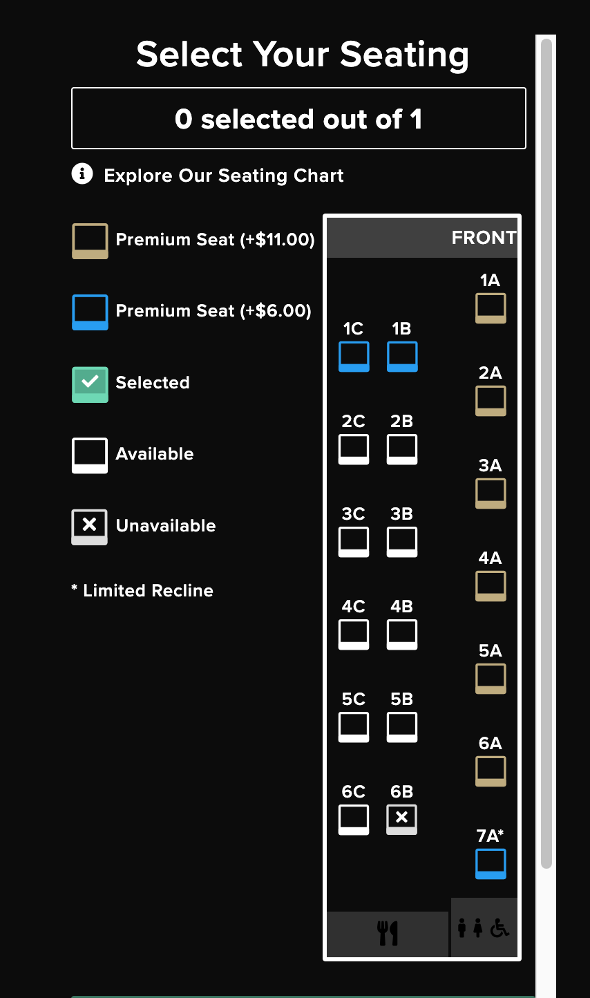 The Jet Bus Service Seating Chart Arranagement