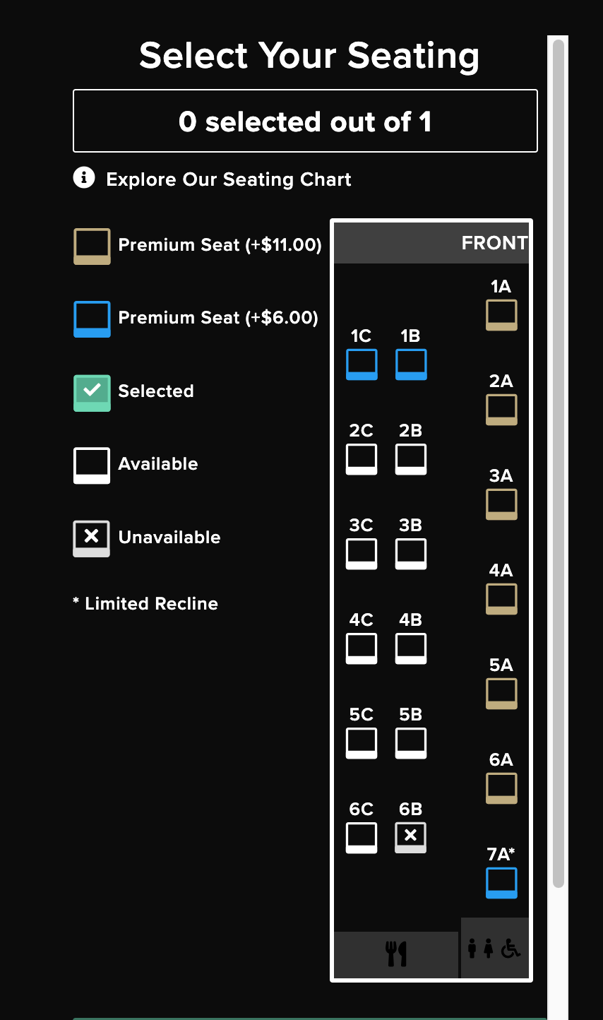 The Jet Bus Service Seating Chart Arranagement 