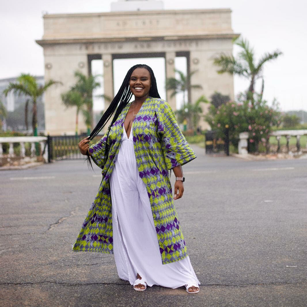 Christina Jane in front of the Independence Square