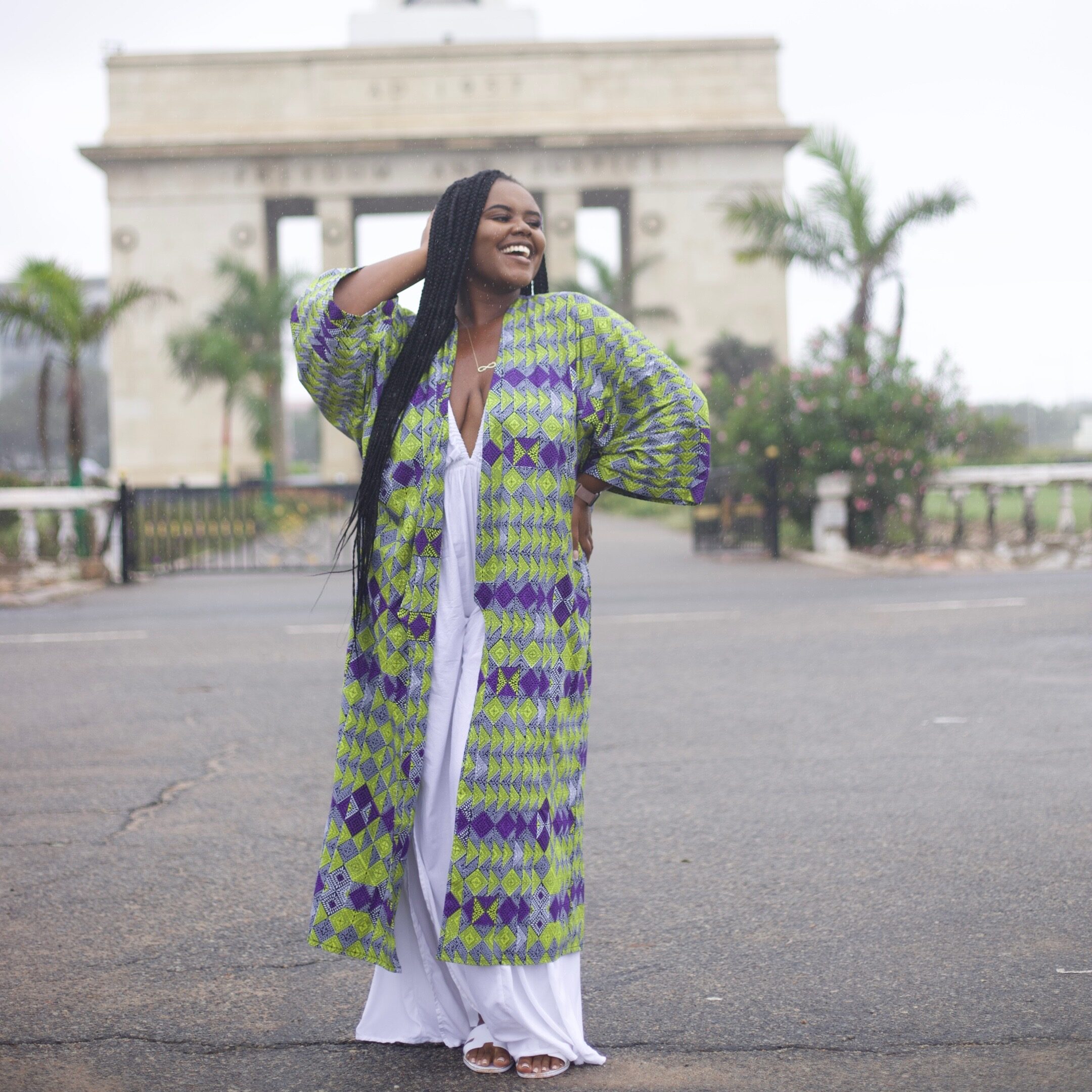 Christina Jane in front of the Independence Square 