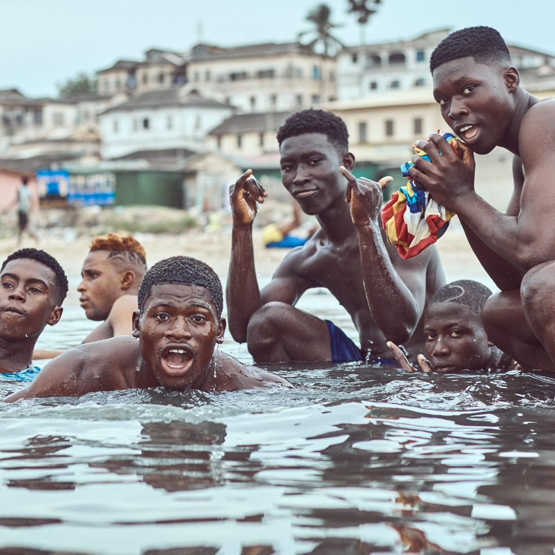 Ghanaian men at the beach 