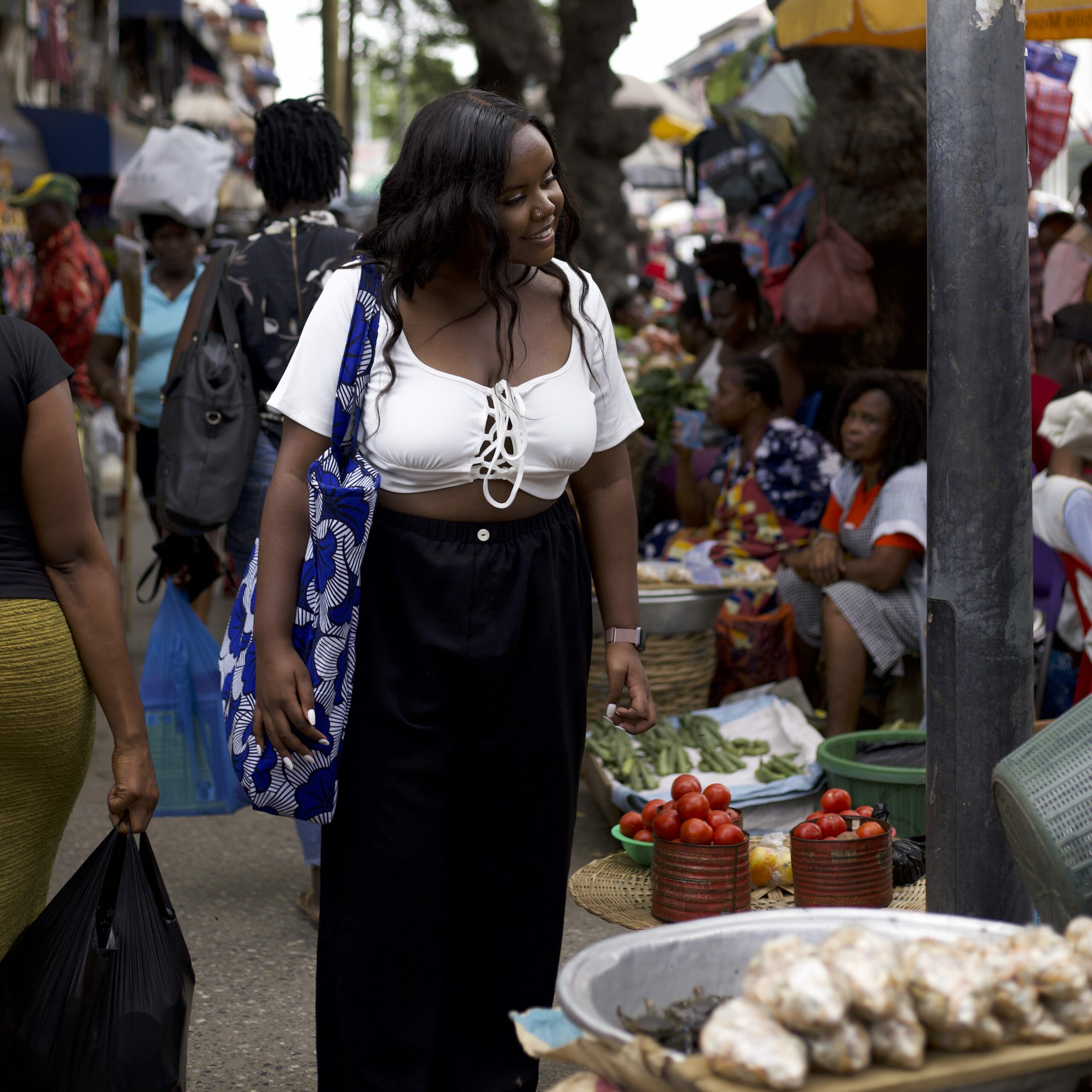 Christina Jane at the market  