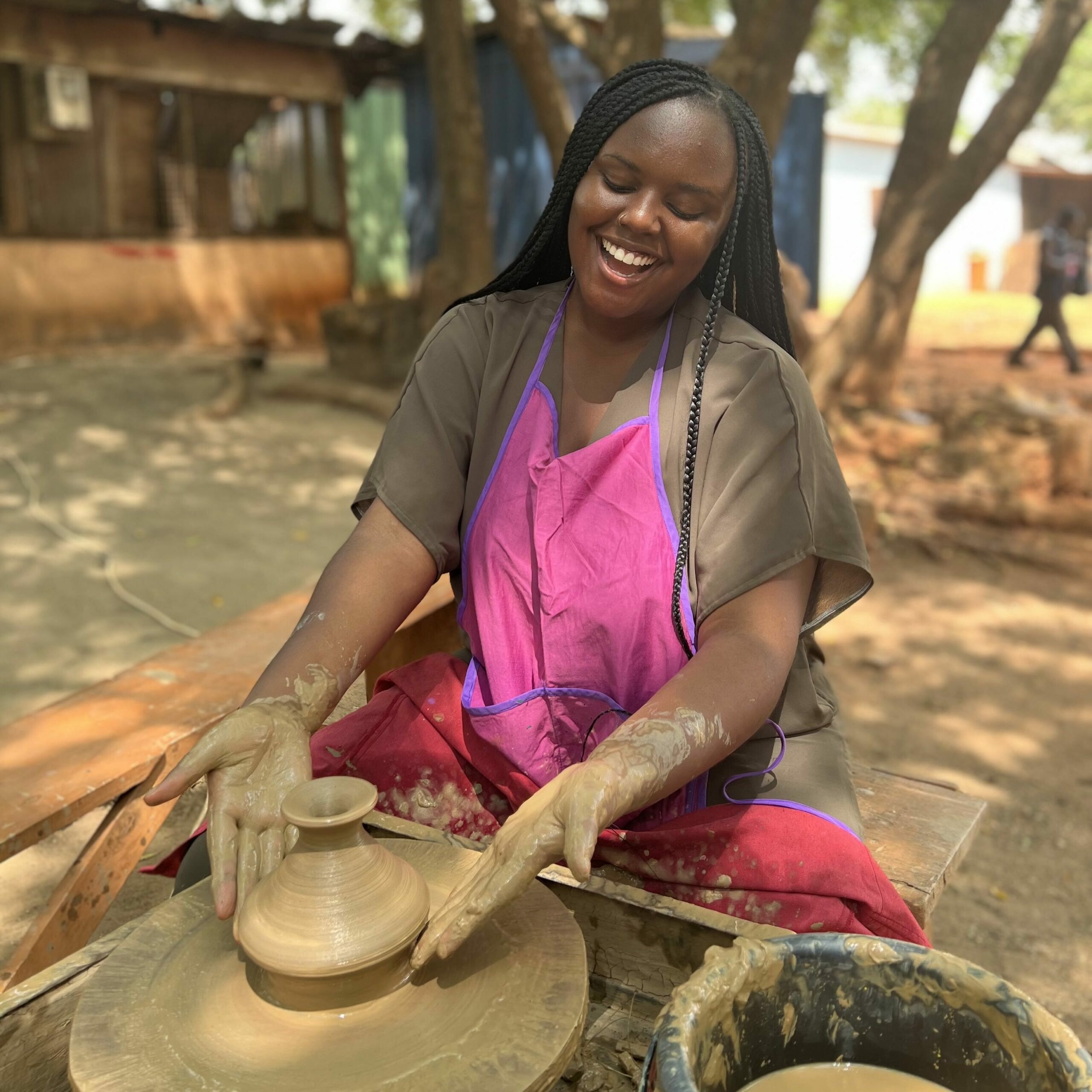 Christina Jane doing pottery 