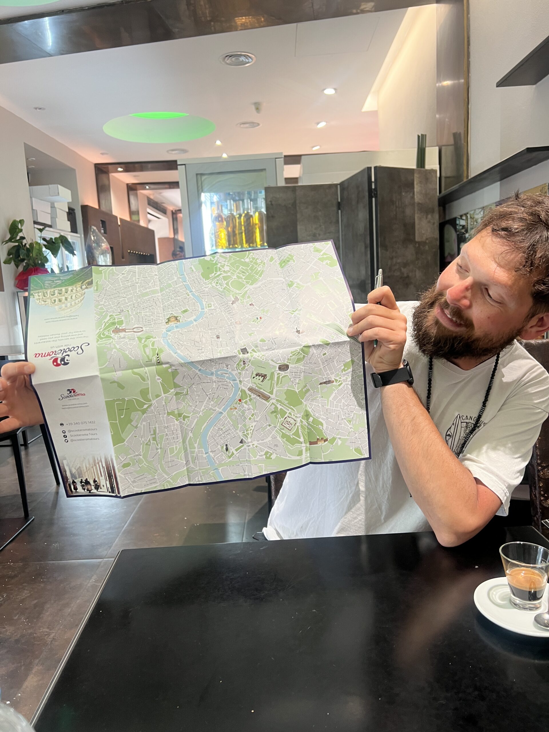 Marco showing the map