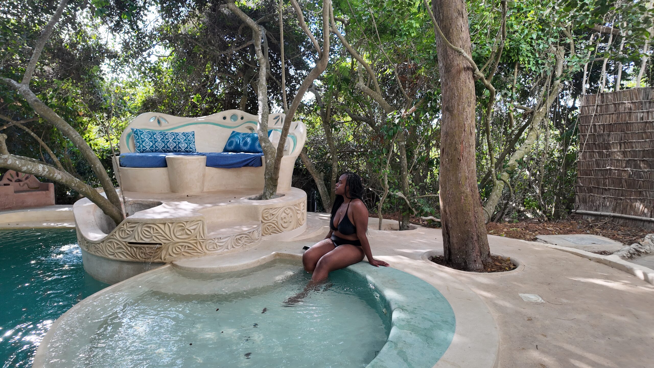 Christina inside of the pool