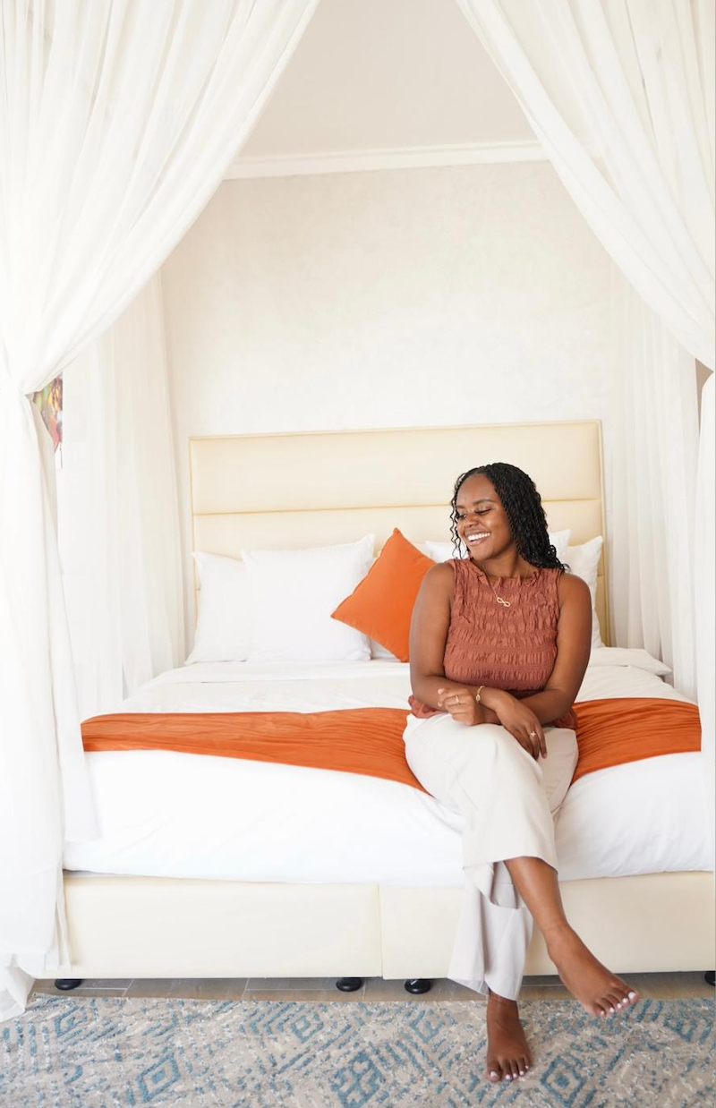 Christina Jane inside of the Al Maha Suite