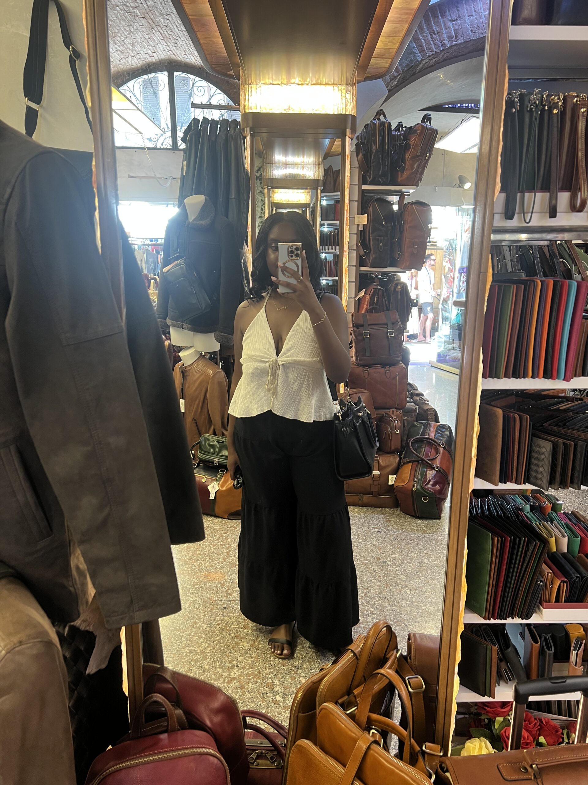 Christina shopping inside of a store