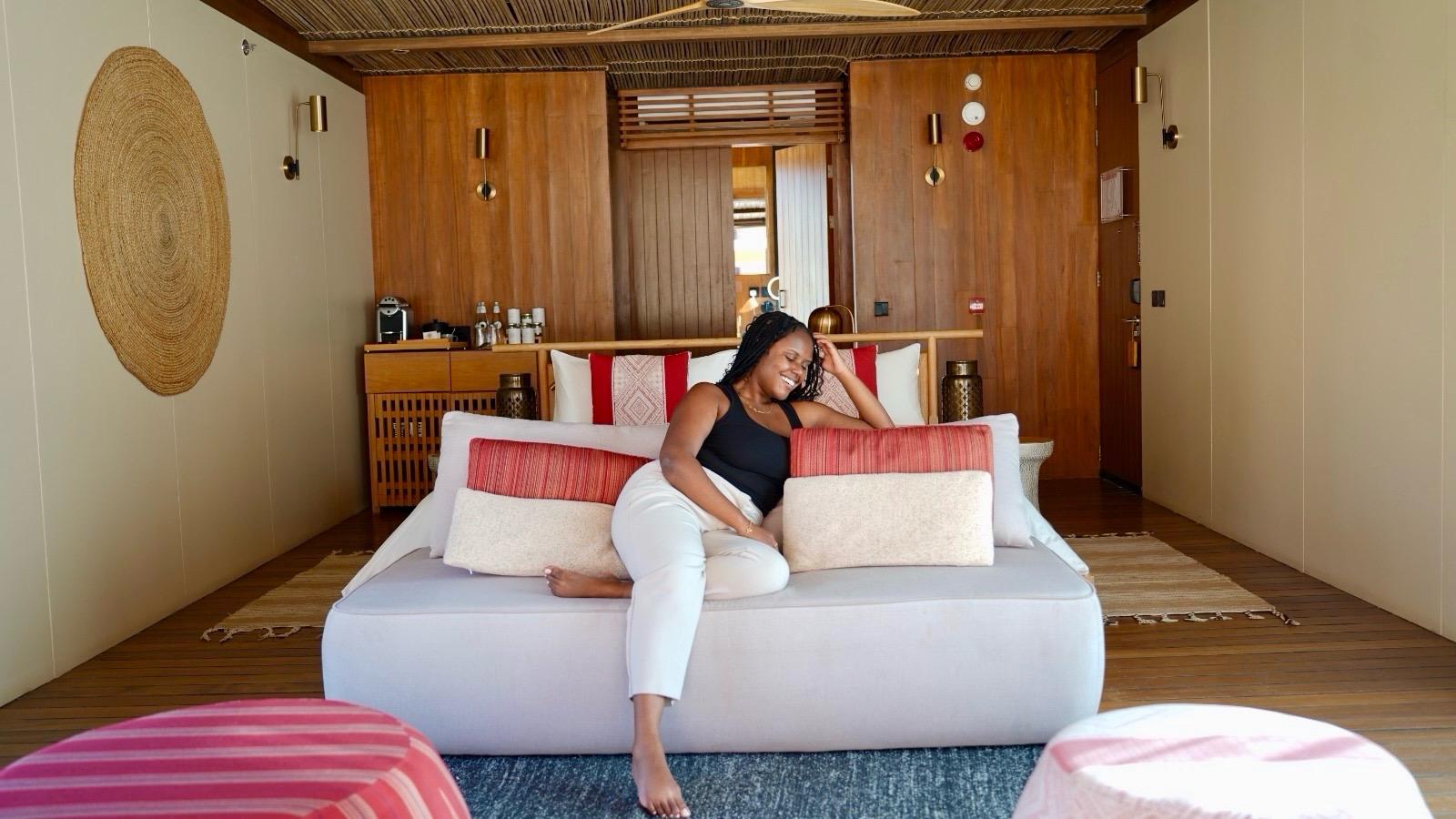 Christina Jane inside of the villa