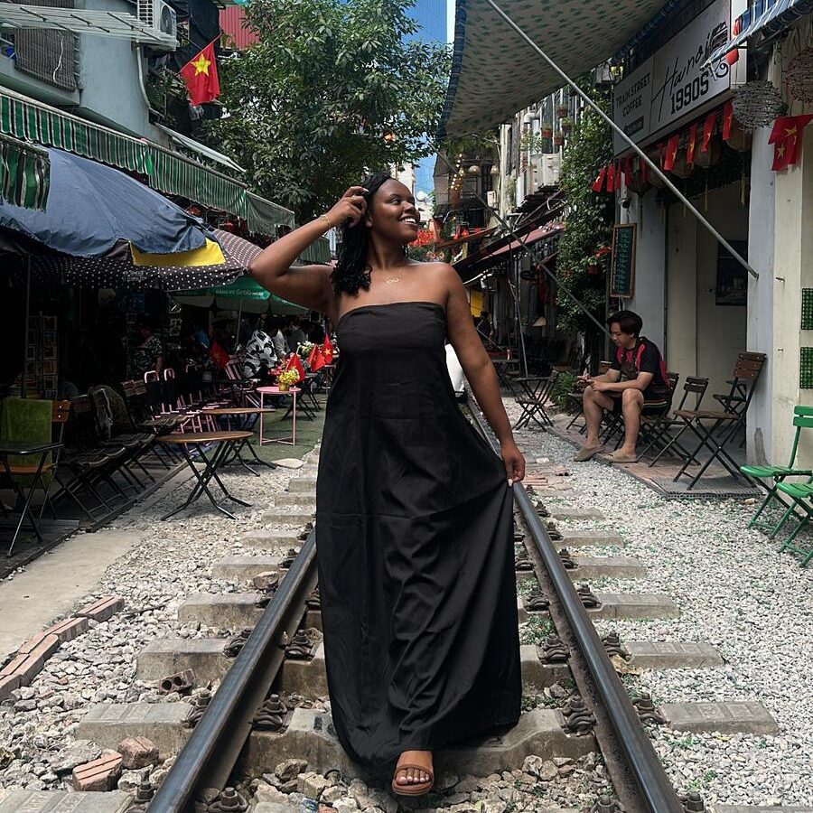 Christina Jane at the Hanoi Train Street 