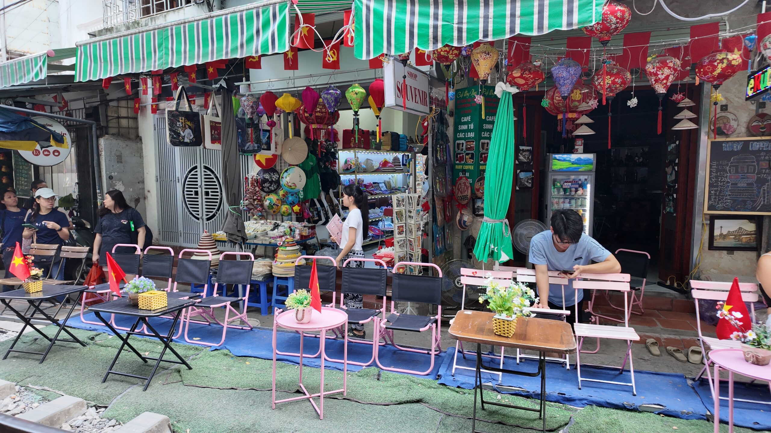 Train Street Seating in Cafes 