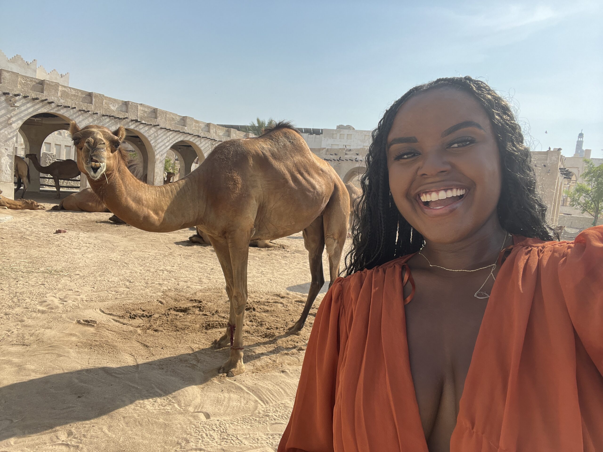 Christina with a camel