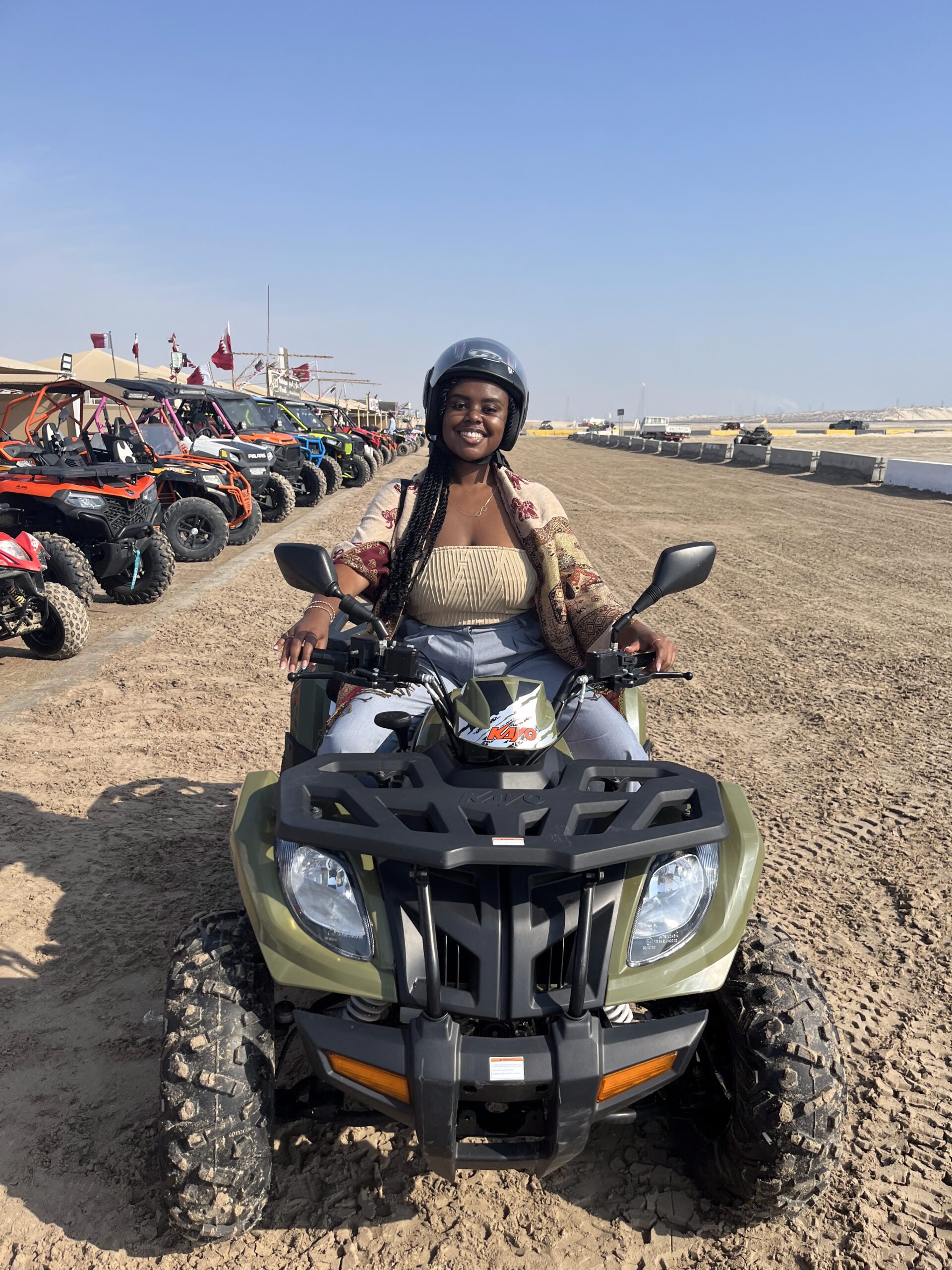 Christina on an ATV
