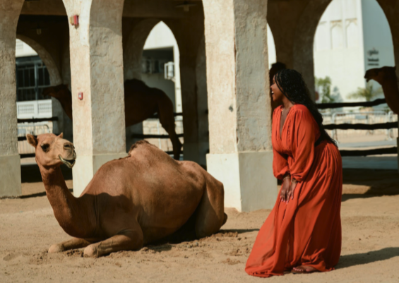 Christina at the Camel Pen