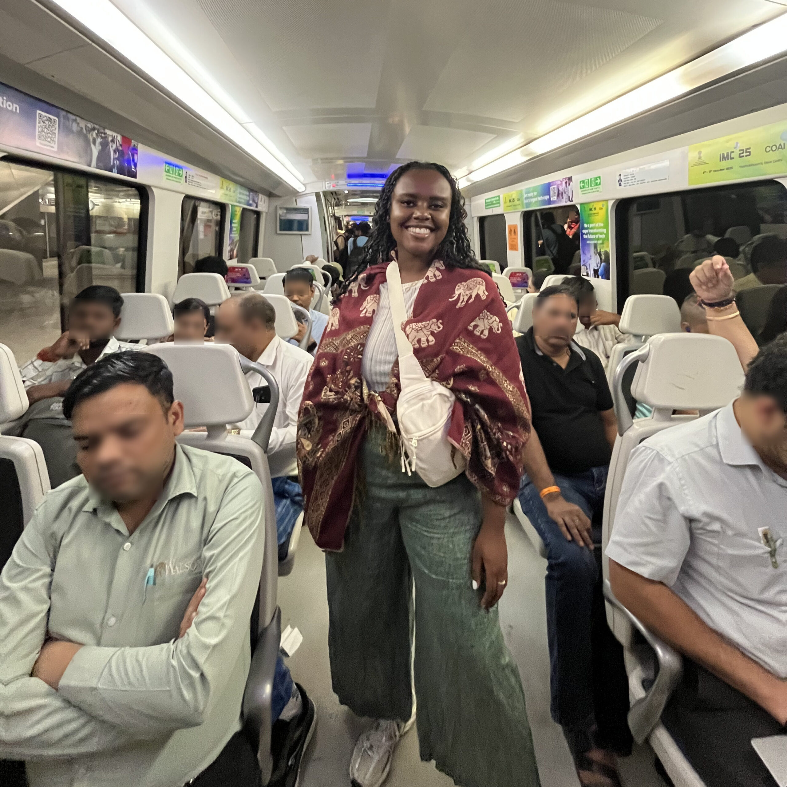 Christina Jane on the Delhi metro station 