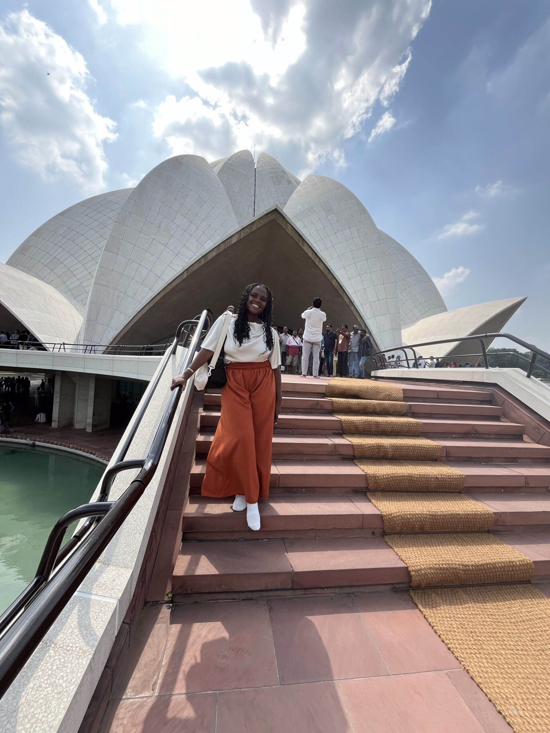 Christina at the Lotus Temple 