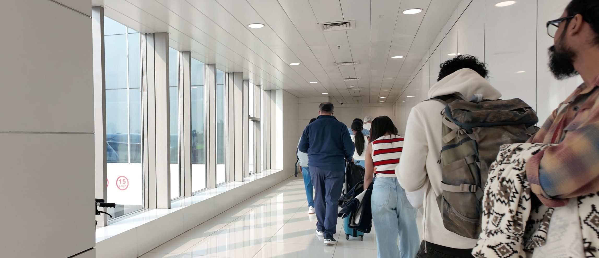 Qatar Airways Business Class boarding line