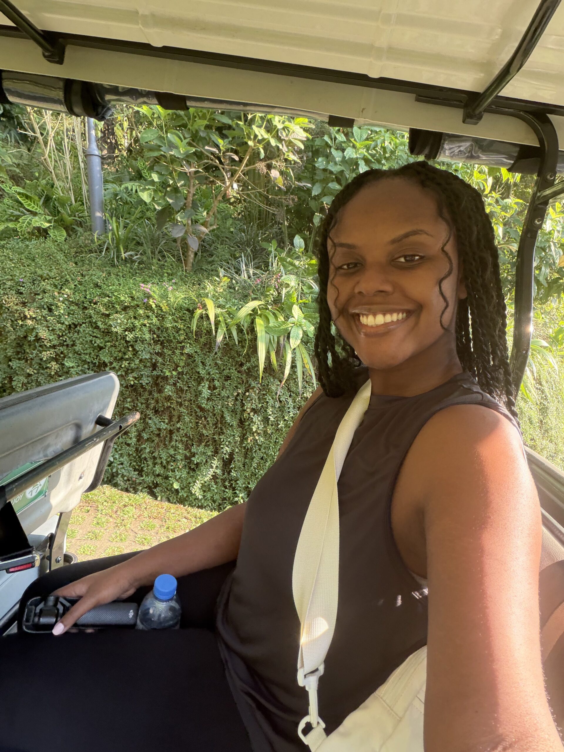 Christina getting ready to workout
