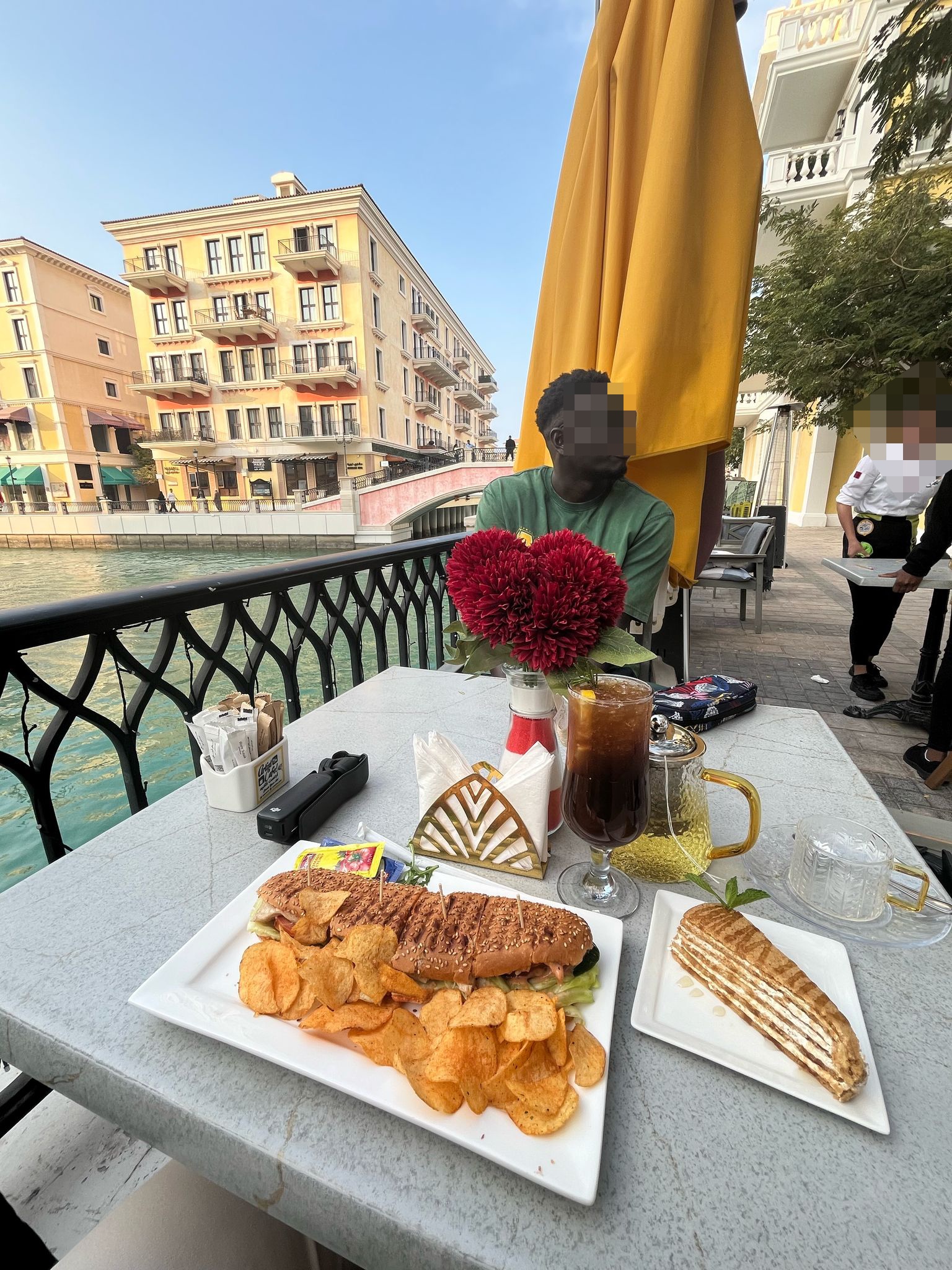 Eating outside at Artist Cafe 